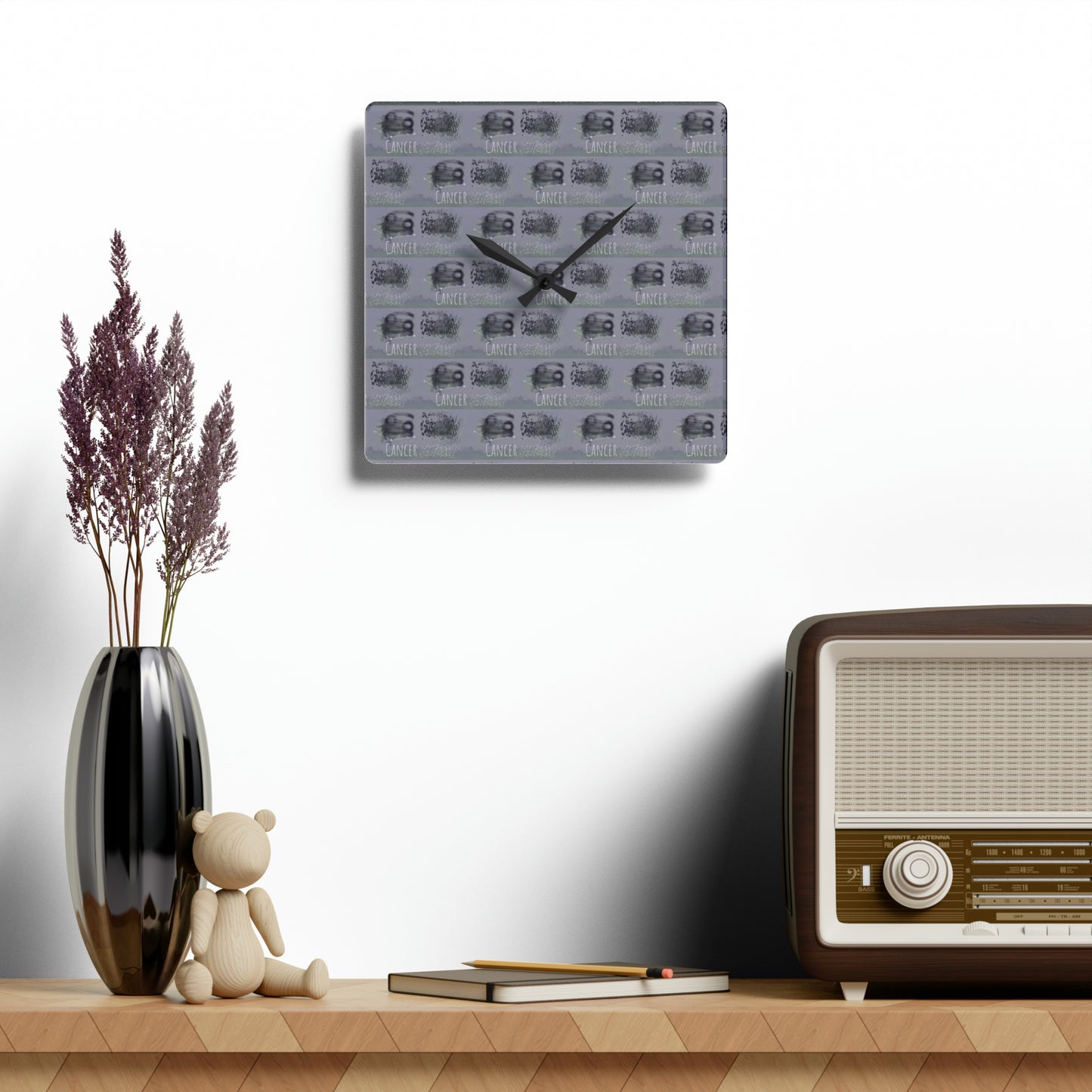 CANCER Glyph Print Wall Clock (Cancer)