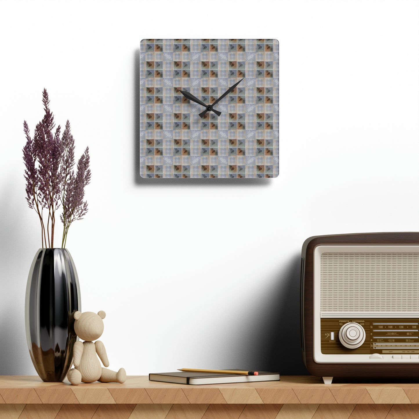 CAPRICORN Glyph Print Wall Clock (Capricorn)