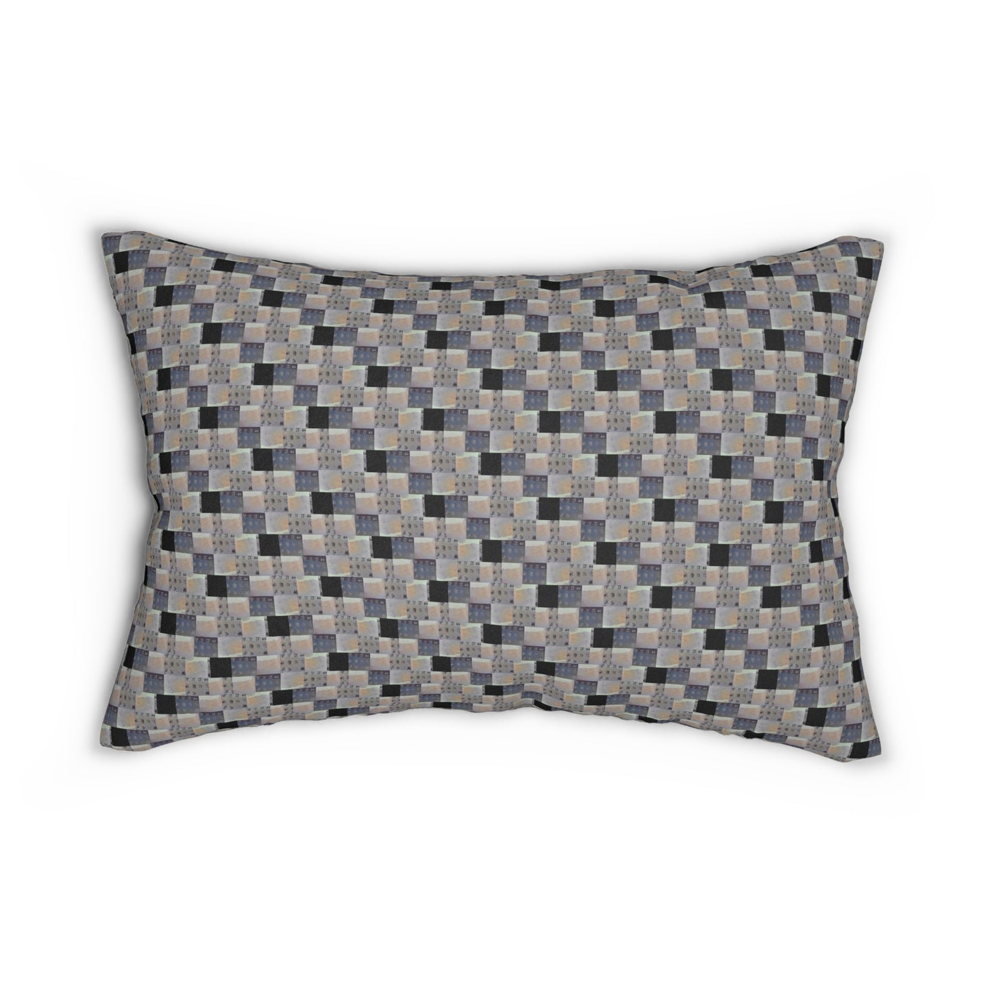 XYZodiacs 12 Zodiac Signs Checkered Print Lumbar Pillow