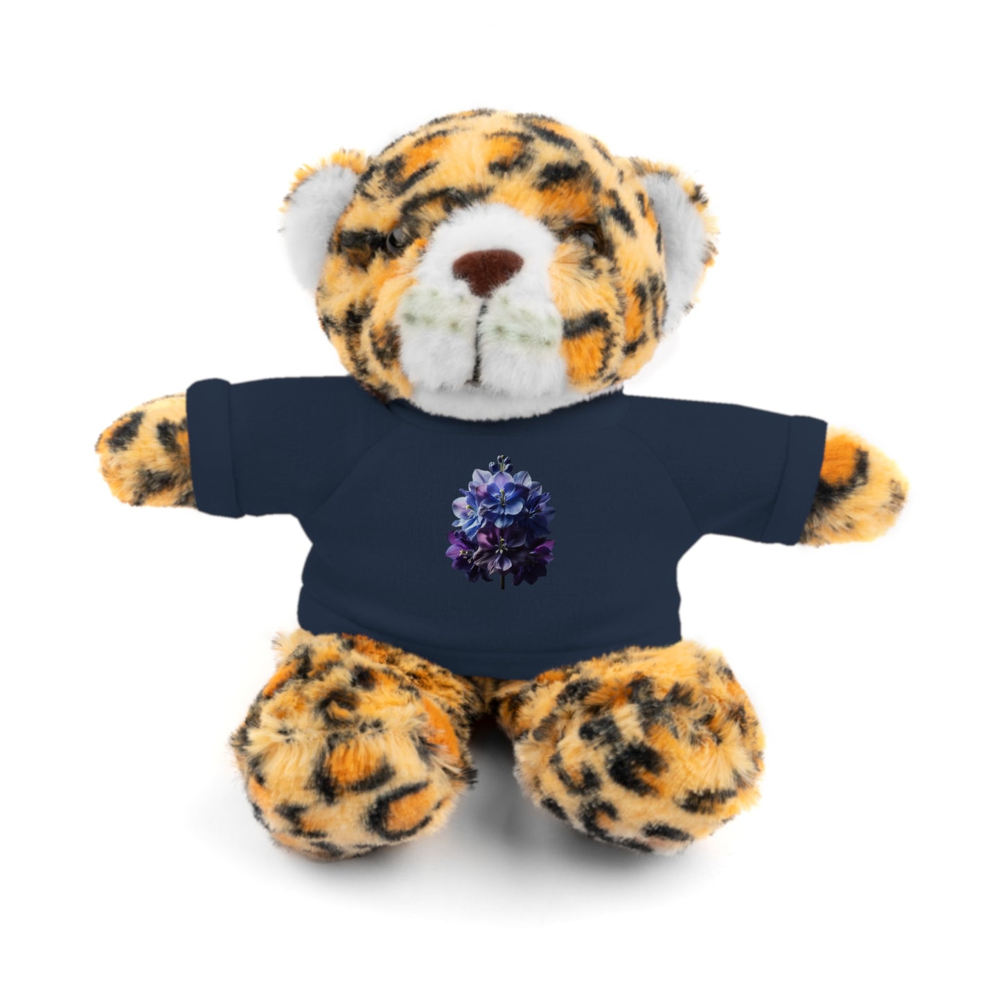 Calendar MONTH 07 July Flower “Larkspur” Tee shirt detail on Animal of choice (5) to choose from - Perfect Gift for Babies and Toddlers