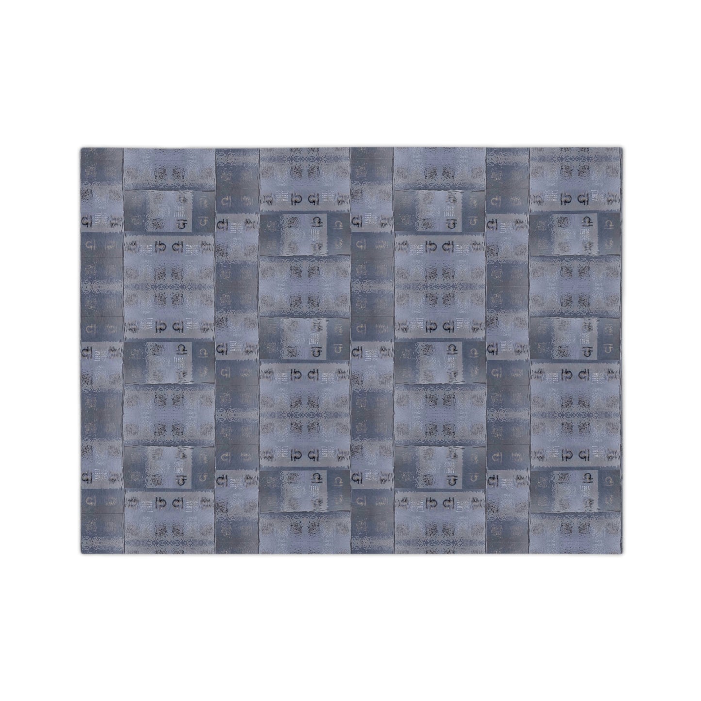 LIBRA Glyph Print Minky Velveteen Blanket