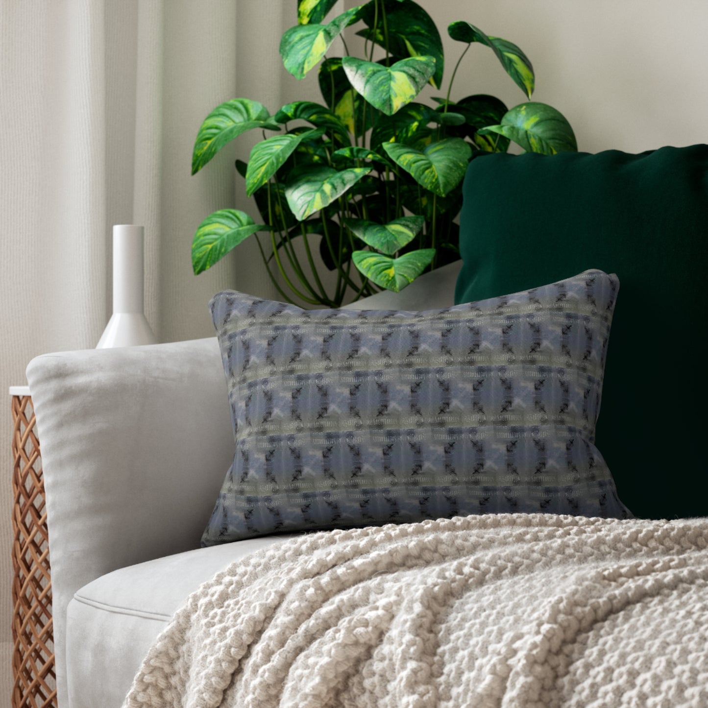 Sagittarius Glyph Print Lumbar Pillow