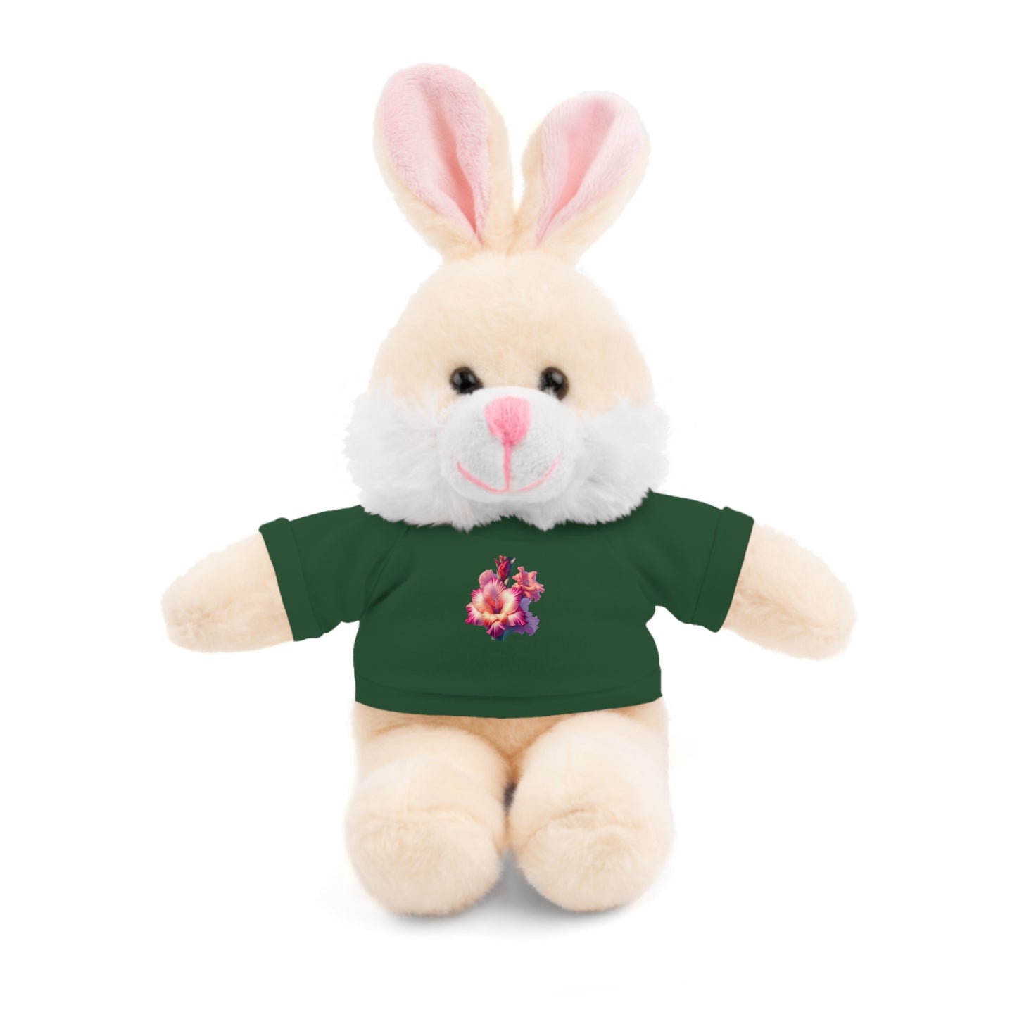 Calendar MONTH 08 August Flower “Gladiolus” Tee shirt detail on Animal of choice (5) to choose from - Perfect Gift for Babies and Toddlers