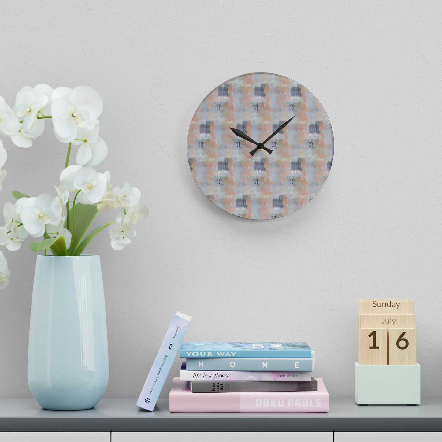 SCORPIO Glyph Print Wall Clock (Scorpio)