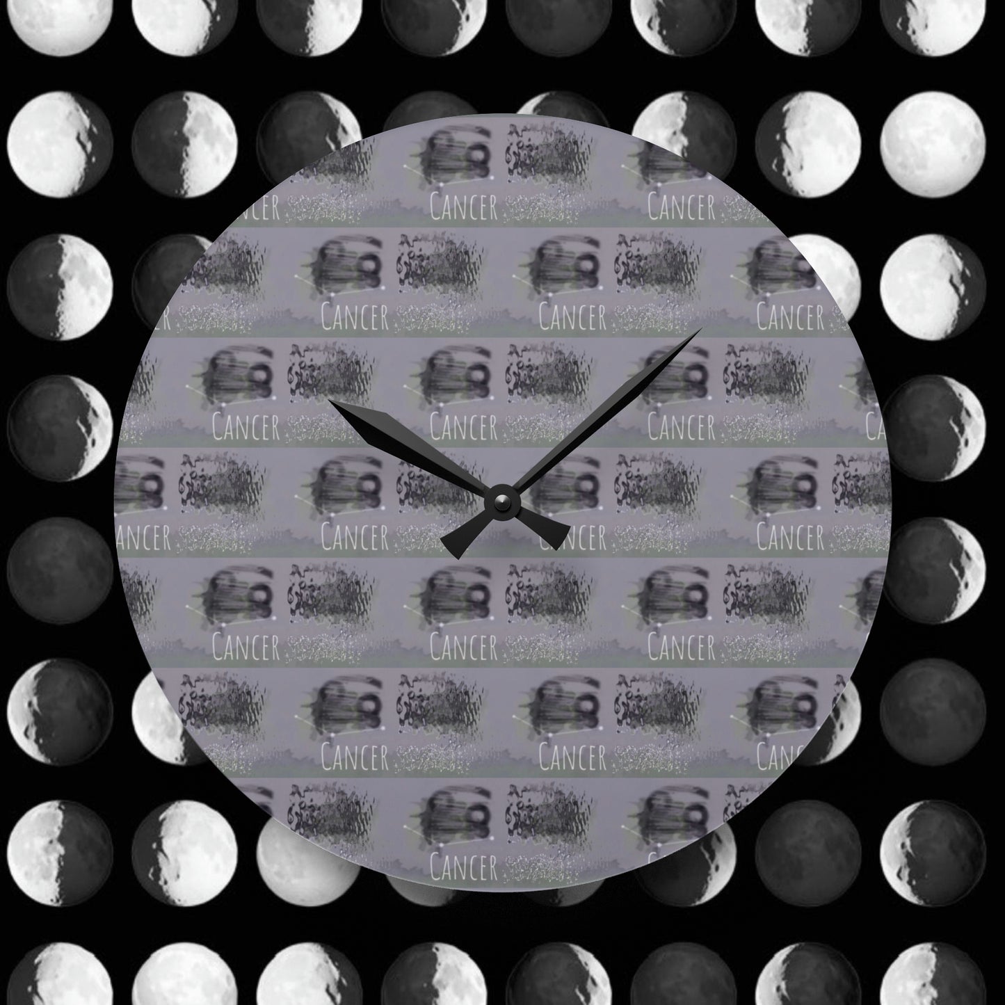 CANCER Glyph Print Wall Clock (Cancer)