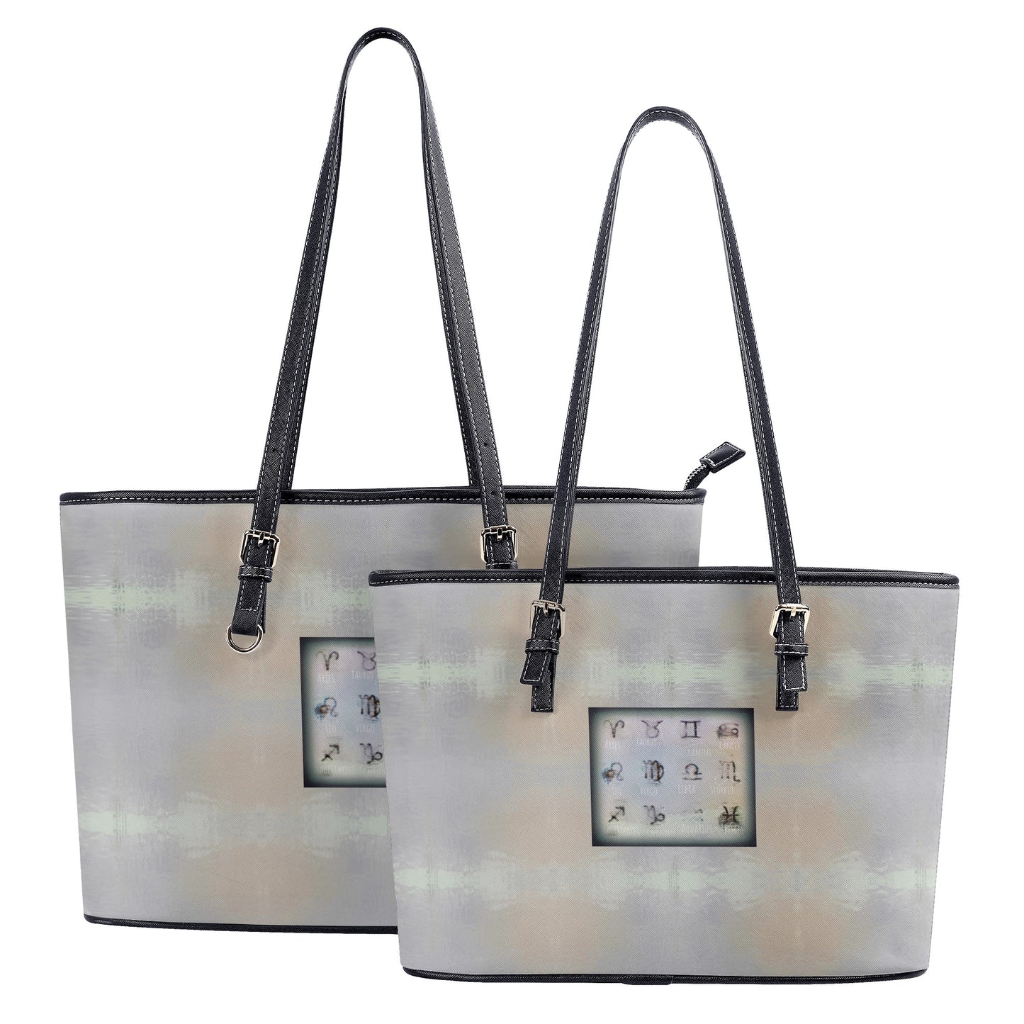 XYZ12 Zodiac Signs Print Solemnity Workout/Work Vegan Tote Bags