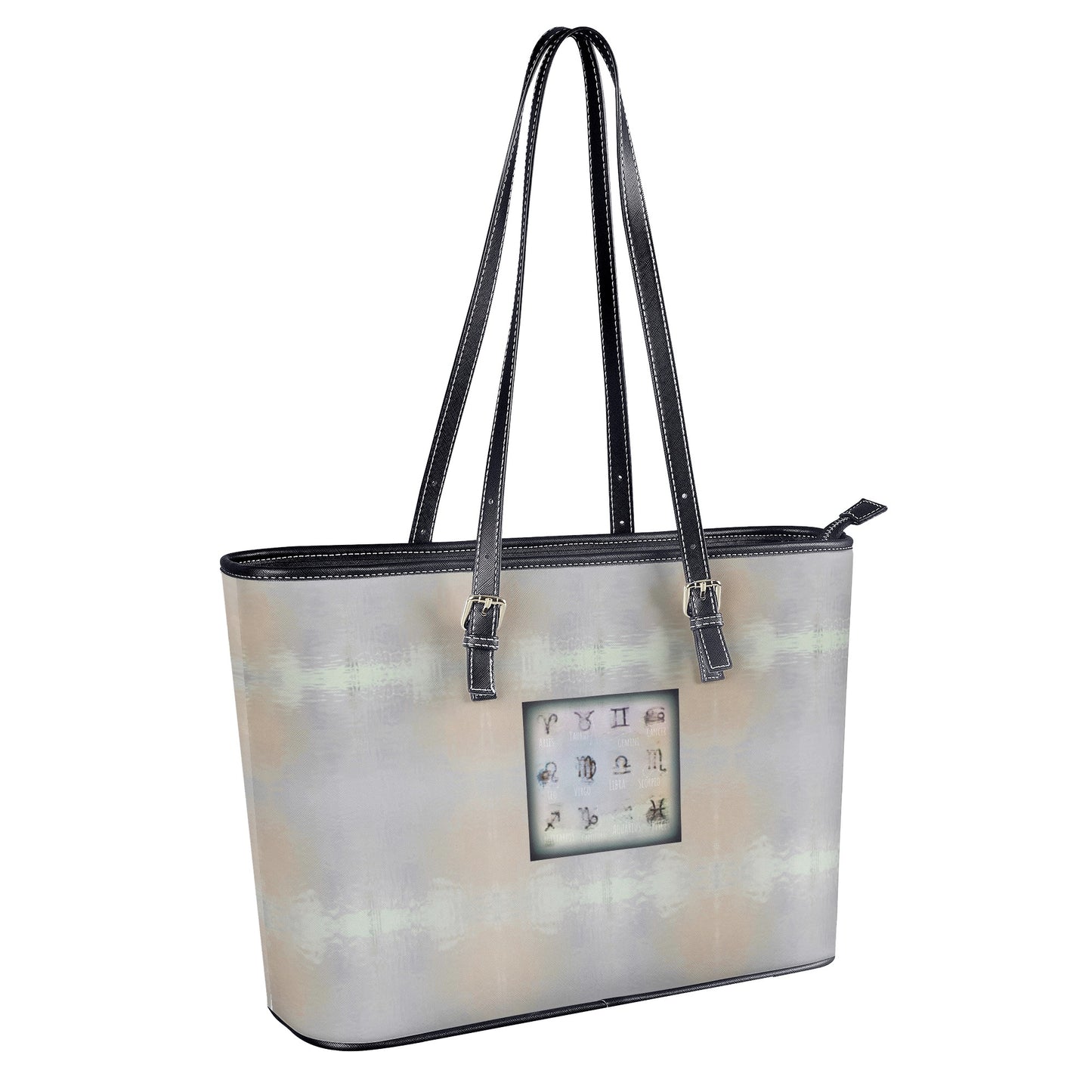XYZ12 Zodiac Signs Print Solemnity Workout/Work Vegan Tote Bags