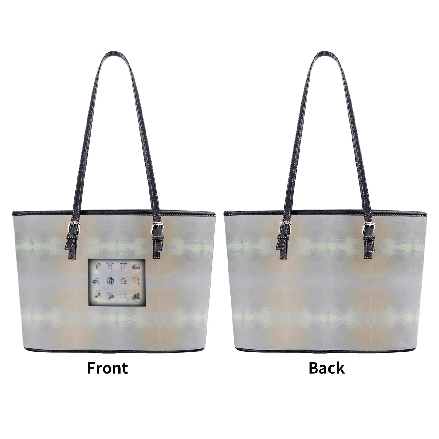 XYZ12 Zodiac Signs Print Solemnity Workout/Work Vegan Tote Bags