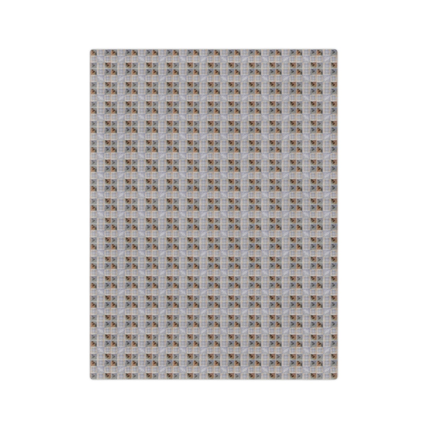 CAPRICORN Glyph Print Minky Velveteen Faux Blanket