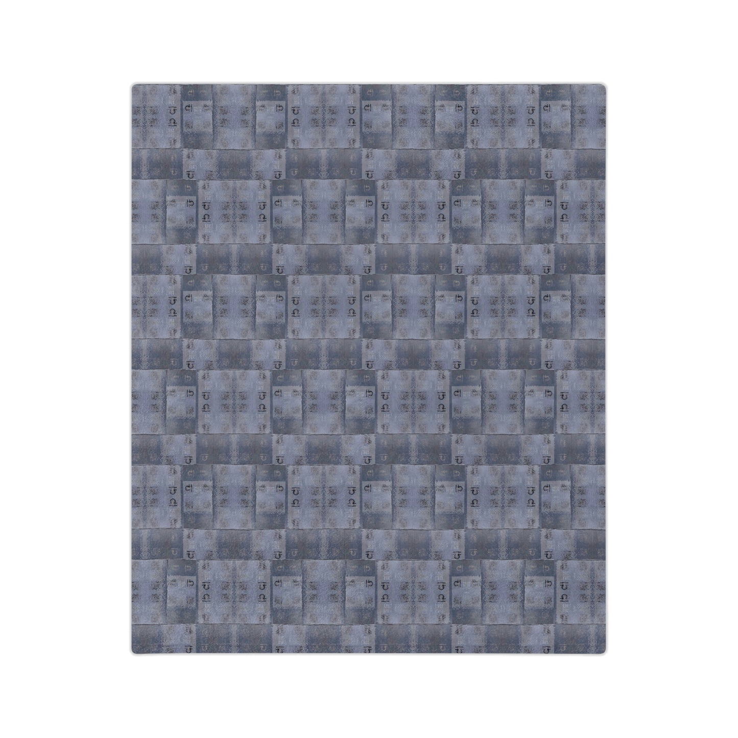 LIBRA Glyph Print Minky Velveteen Blanket