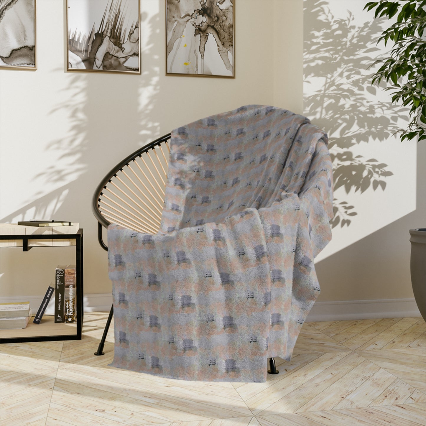 Scorpio Glyph Print Minky Velveteen Blanket