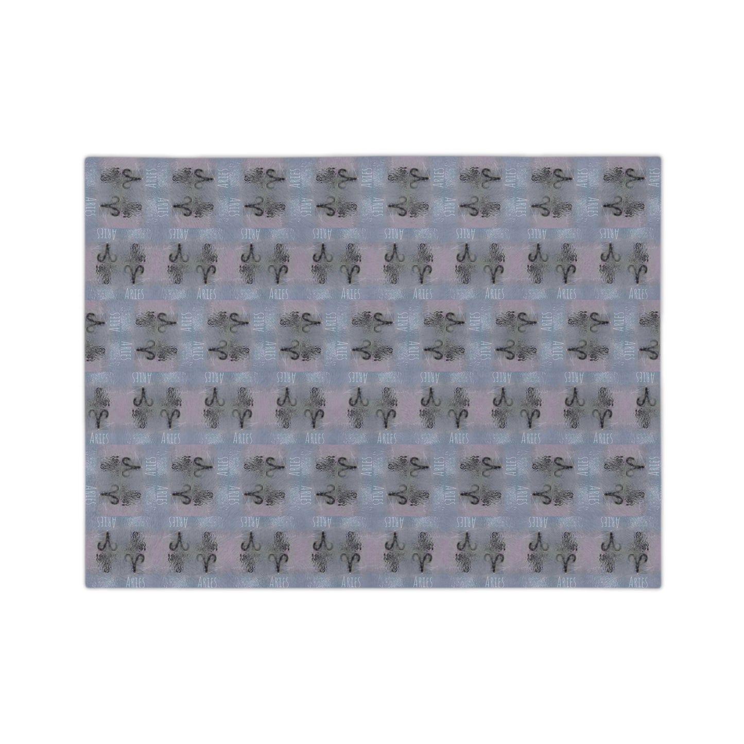 ARIES Glyph Print Minky Velveteen Blanket