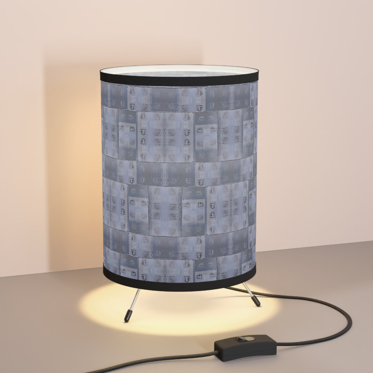 LIBRA Glyph Print Lamp TriPod with High-Res Printed Shade (Libra)