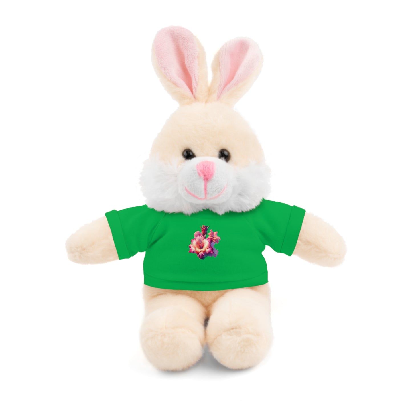 Calendar MONTH 08 August Flower “Gladiolus” Tee shirt detail on Animal of choice (5) to choose from - Perfect Gift for Babies and Toddlers