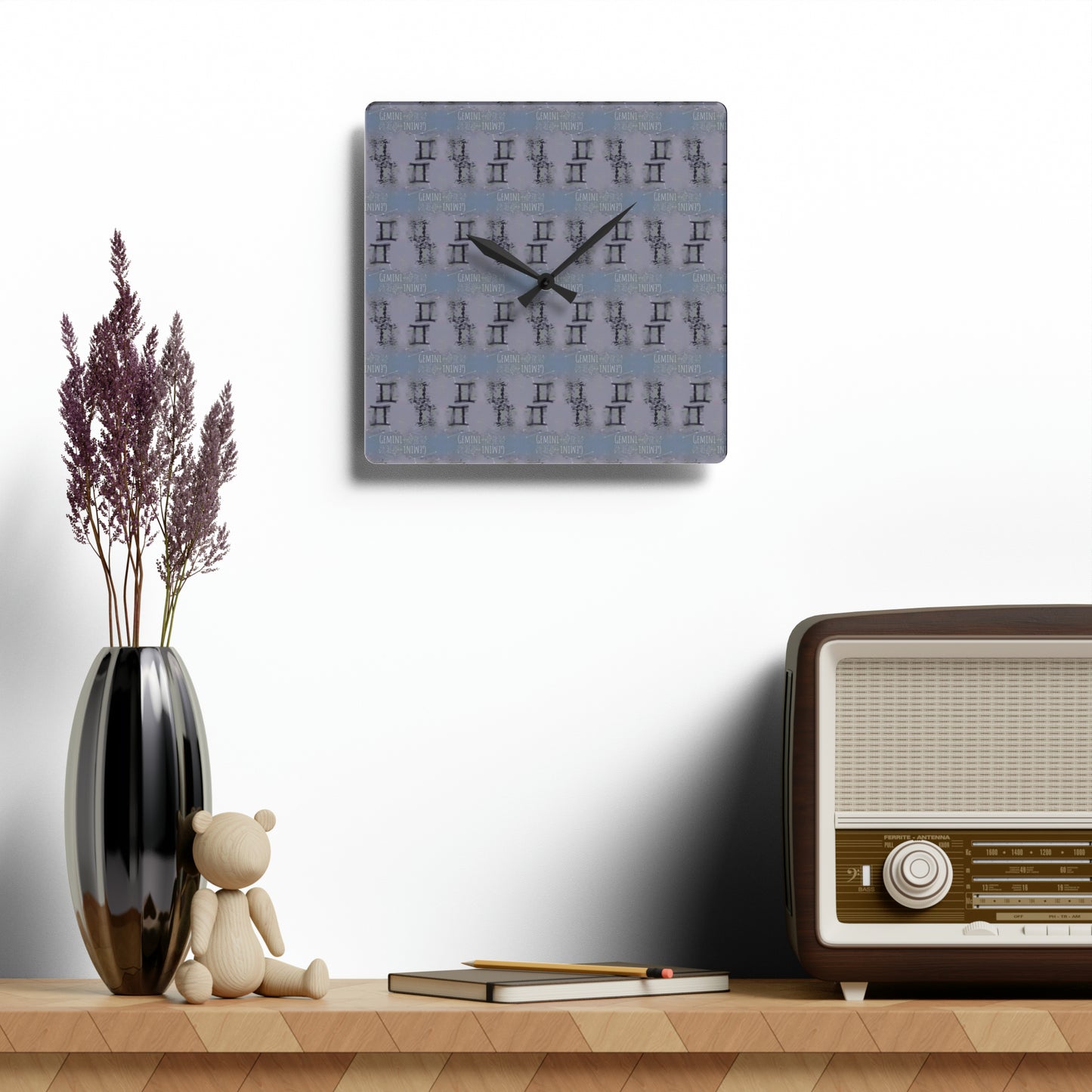 GEMINI Glyph Print Wall Clock (Gemini)