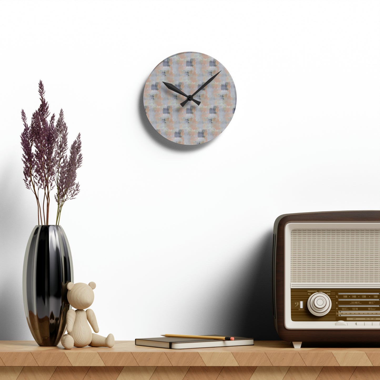 SCORPIO Glyph Print Wall Clock (Scorpio)