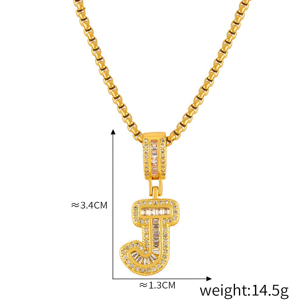 ZODIAC Aries Diamonds Are a girls best friend BirthStone 18K gold exquisite dazzling 26 letters inlaid with diamonds design versatile necklace