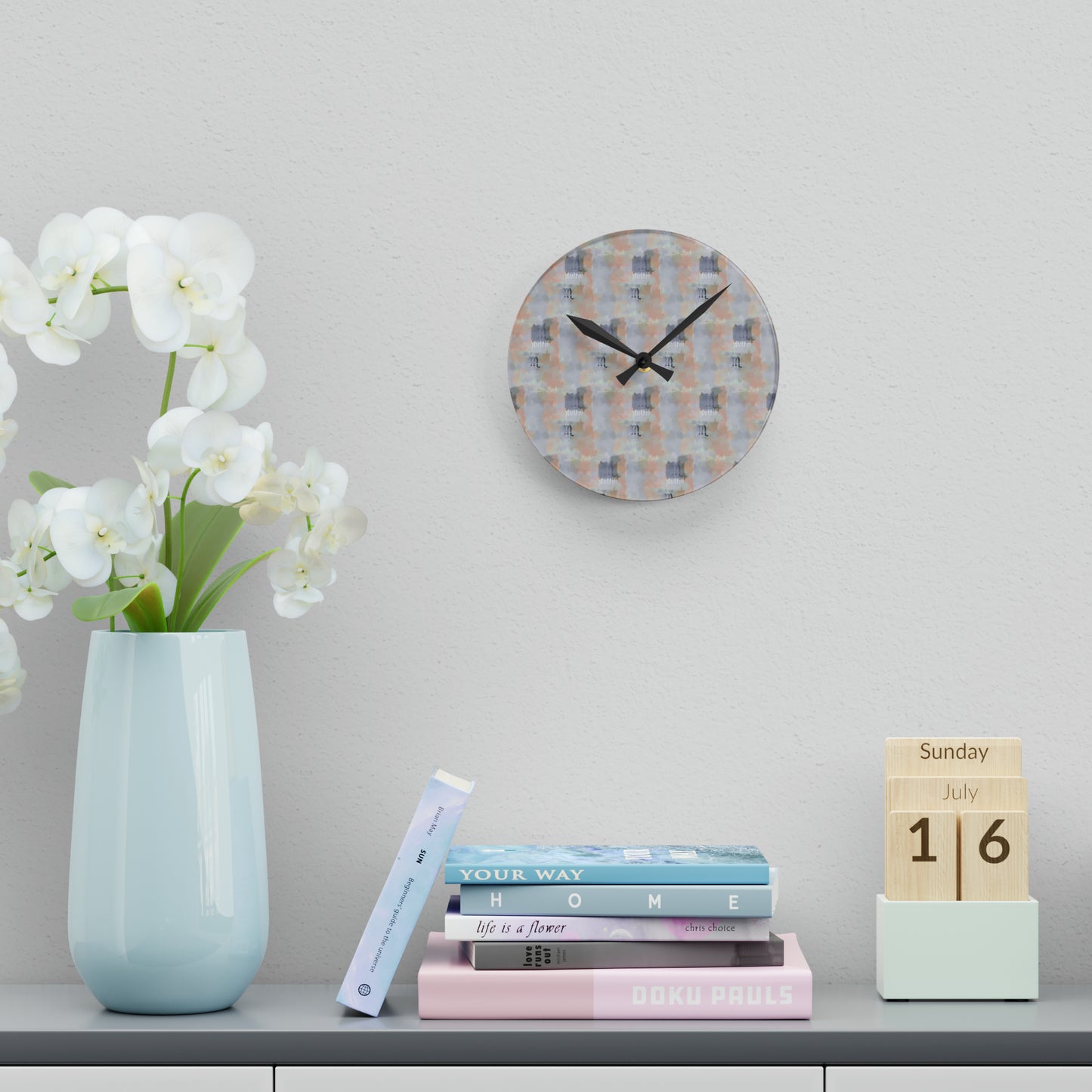 SCORPIO Glyph Print Wall Clock (Scorpio)