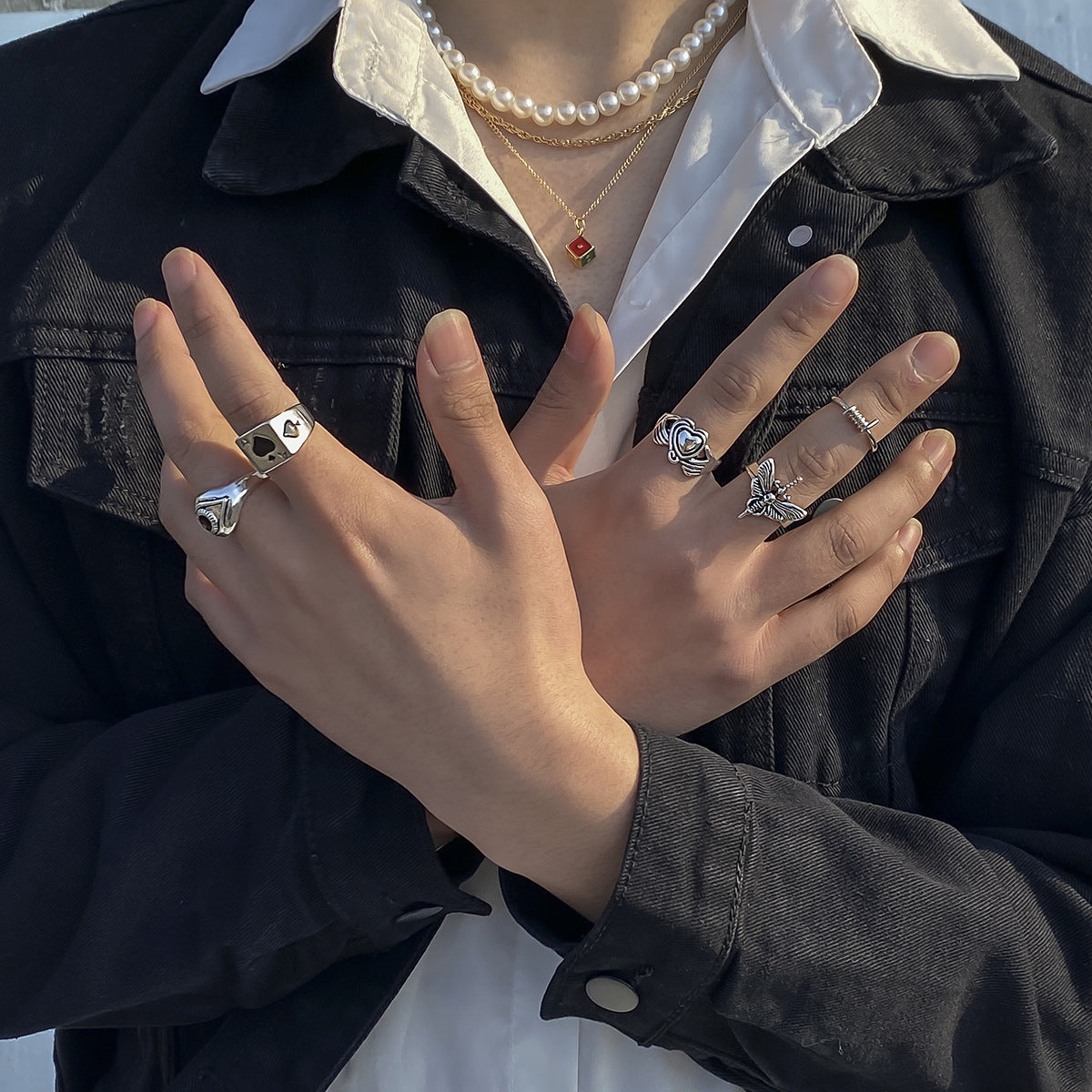 Men's Jewelry Wild Ring Ace of Spades/Heart/Glasses/Skull Design Men's