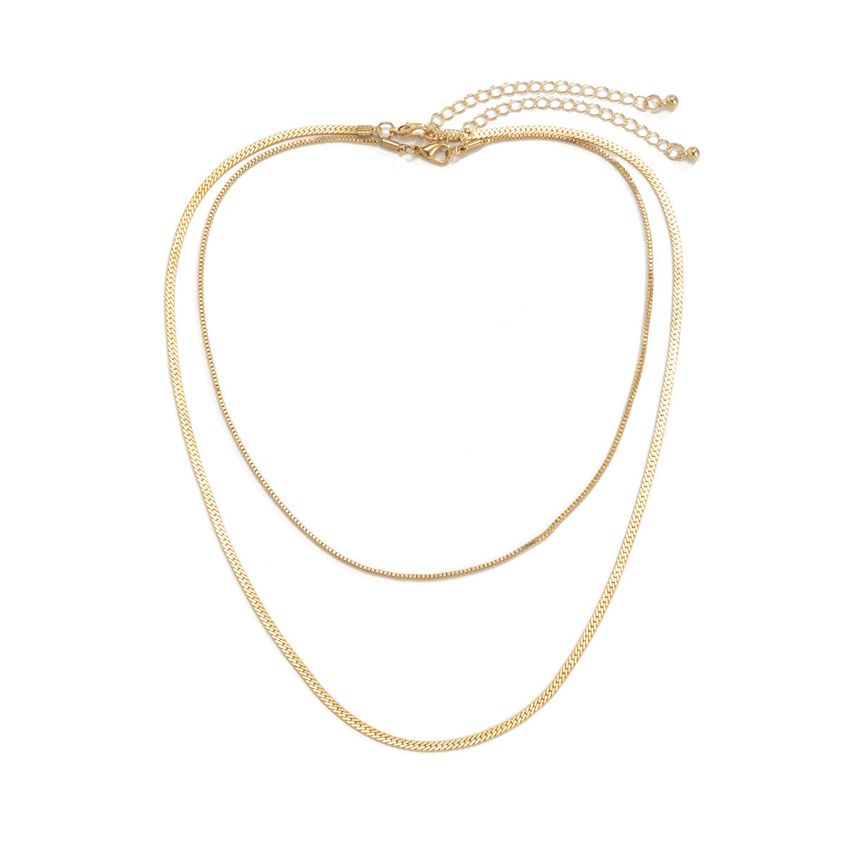 Men's Jewelry Fashionable simple double-layer flat snake chain design punk style all-match necklace