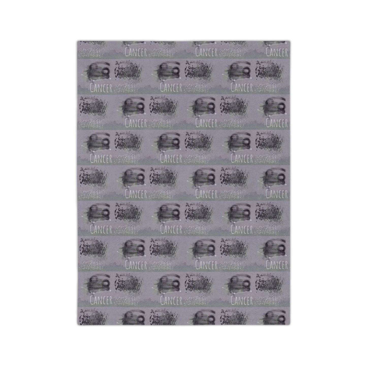 CANCER Glyph Print Minky Velveteen Blanket
