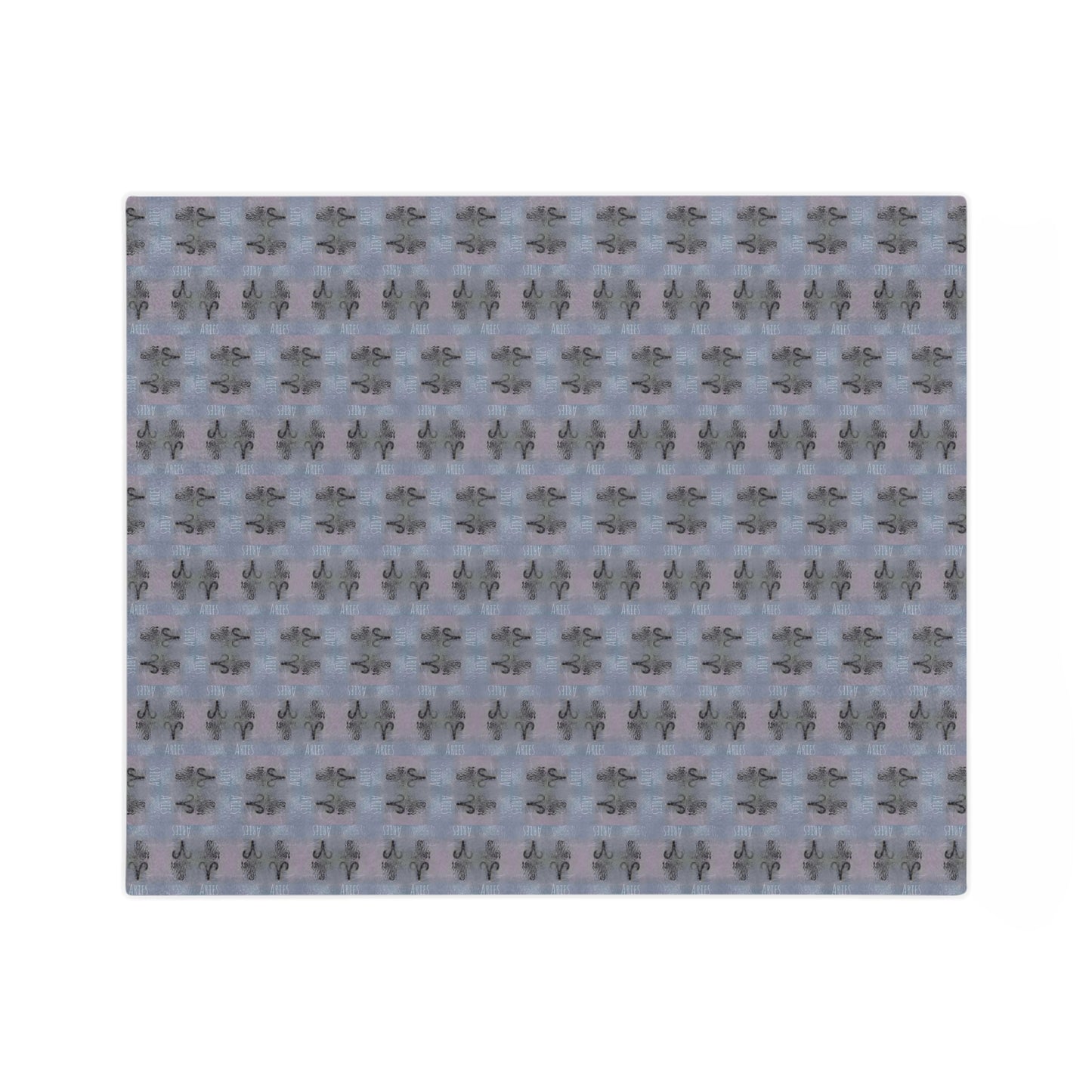 ARIES Glyph Print Minky Velveteen Blanket
