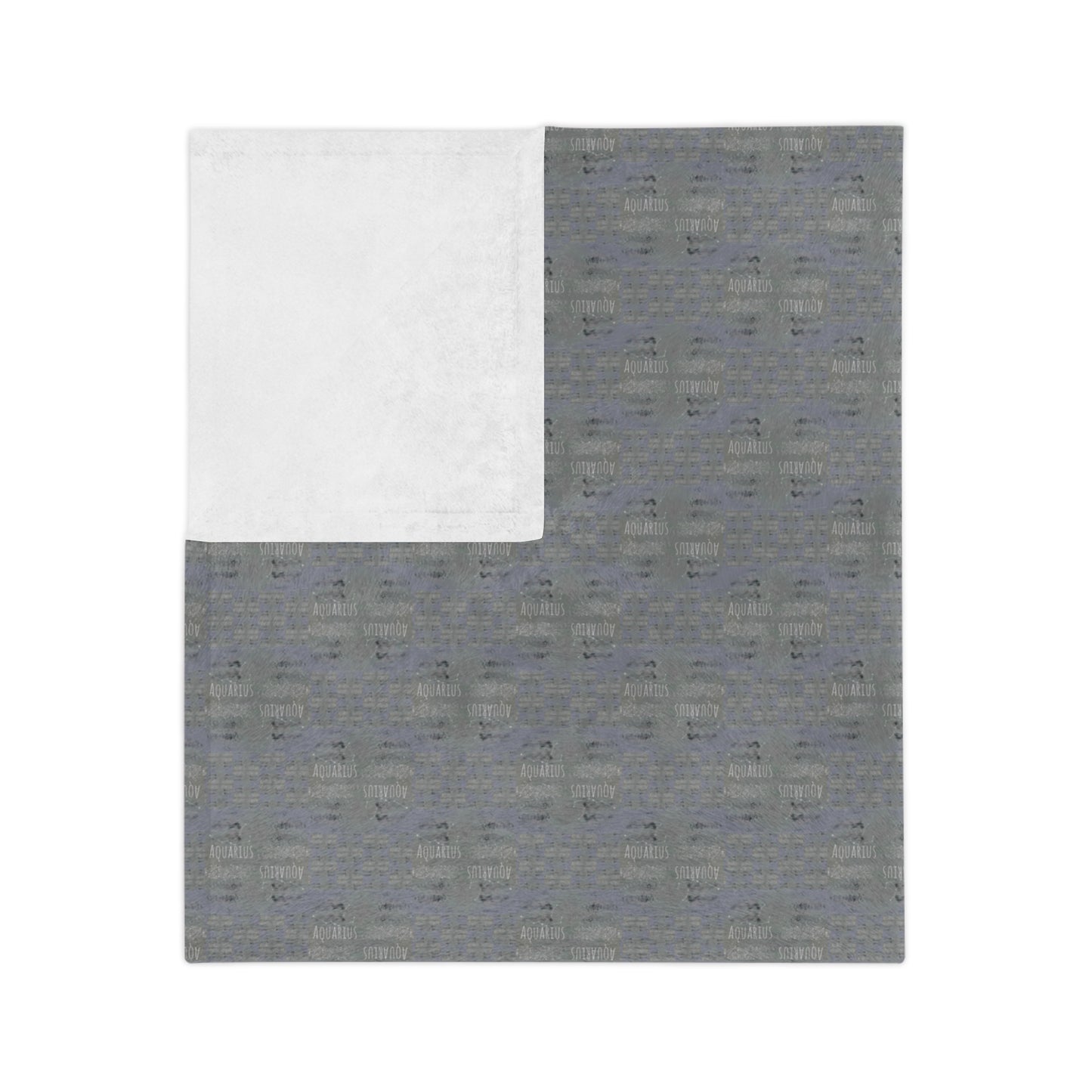 AQUARIUS Glyph Print Minky Velveteen Blanket