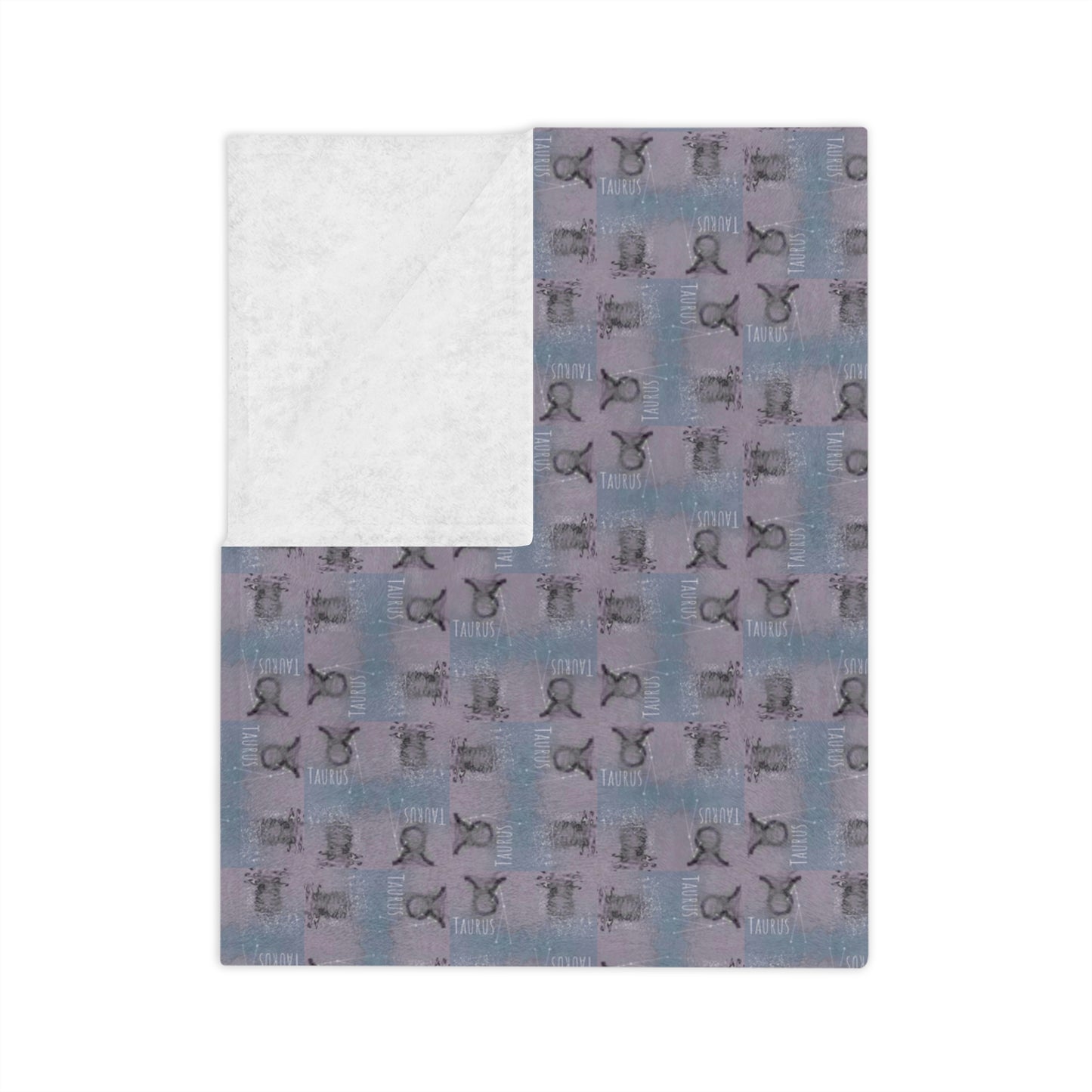 TAURUS Glyph Print Minky Velveteen Blanket