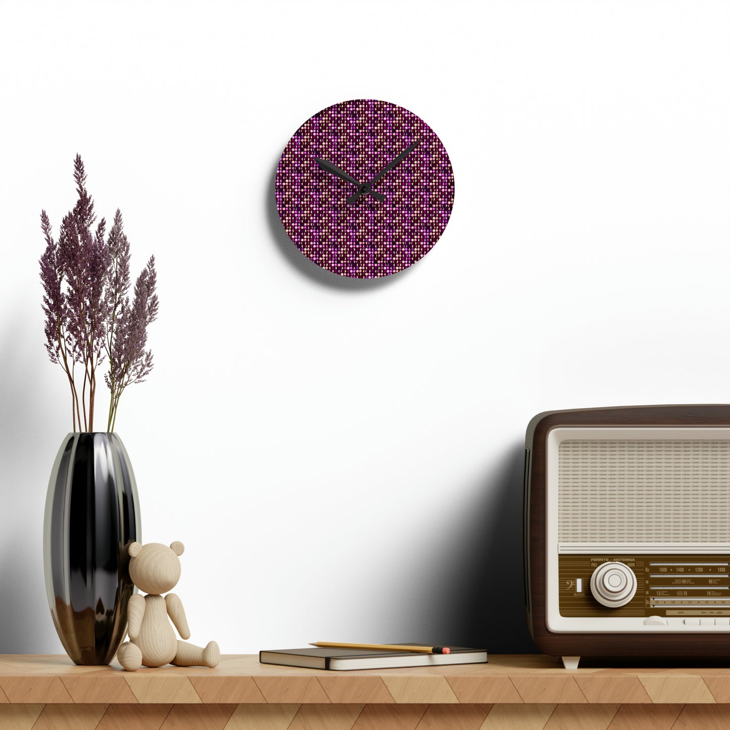 Wall Clock Pink Lunar