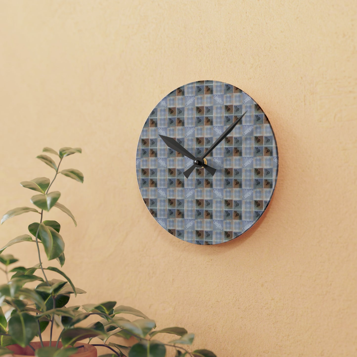 CAPRICORN Glyph Print Wall Clock (Capricorn)