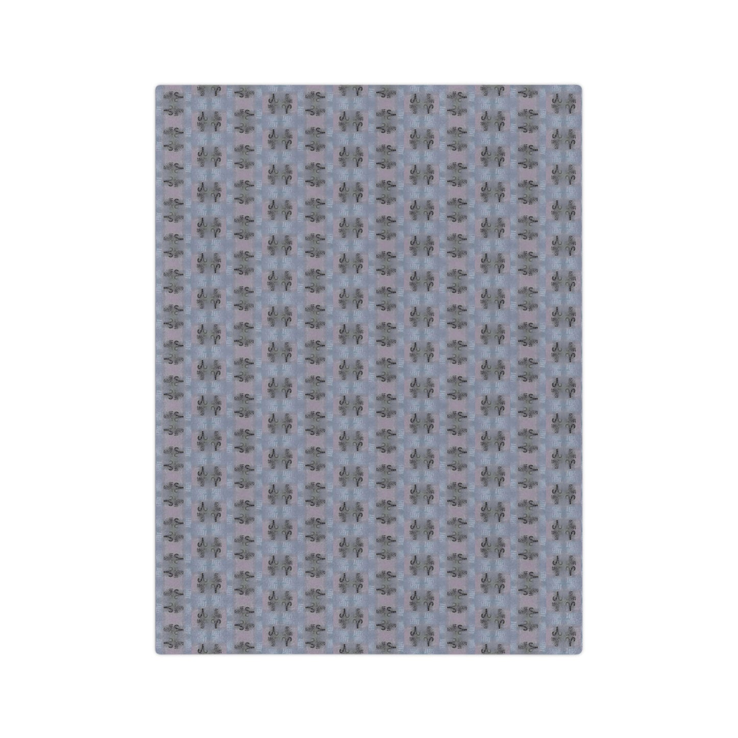 ARIES Glyph Print Minky Velveteen Blanket