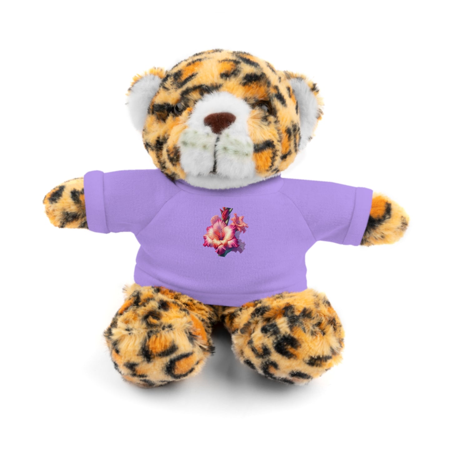Calendar MONTH 08 August Flower “Gladiolus” Tee shirt detail on Animal of choice (5) to choose from - Perfect Gift for Babies and Toddlers
