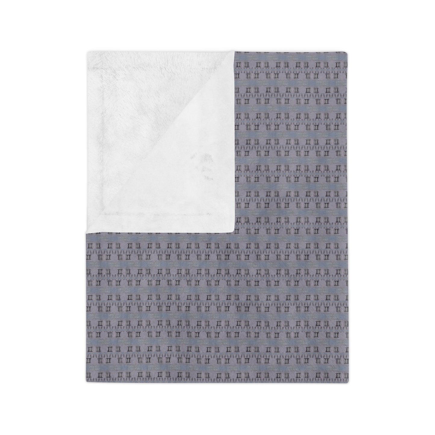 GEMINI Glyph Print Minky Velveteen Blanket