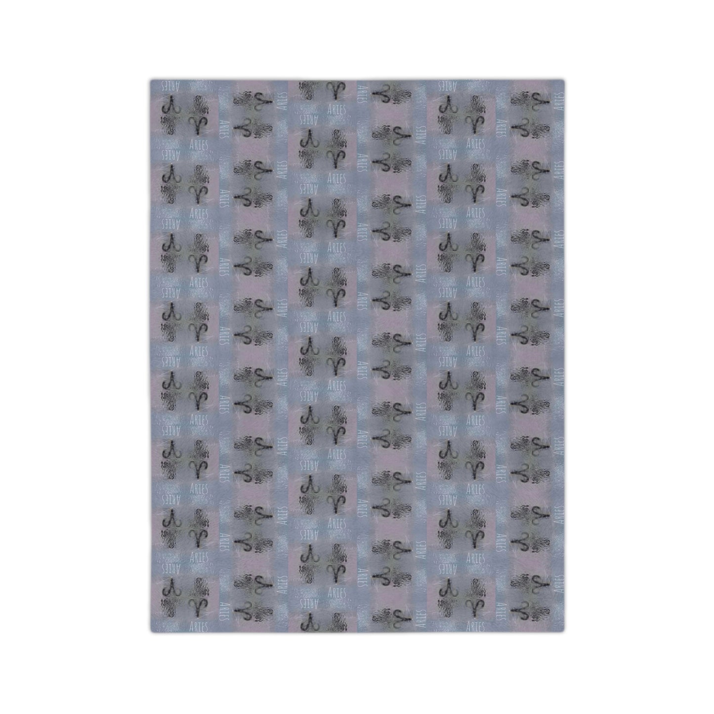 ARIES Glyph Print Minky Velveteen Blanket