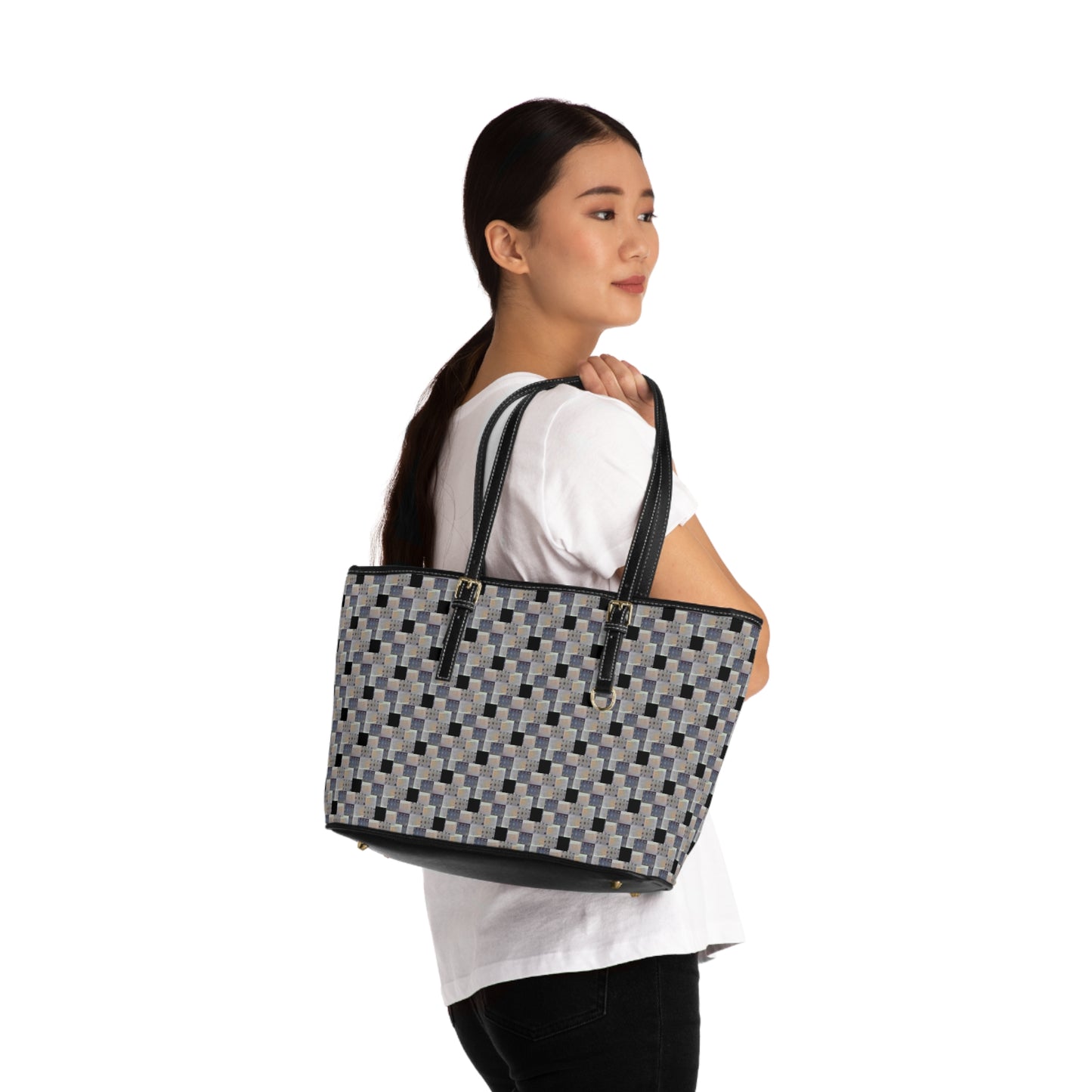 XYZodiacs 12 Zodiac Signs Checkered Print Vegan Tote Bag (Work/Play/Travel)