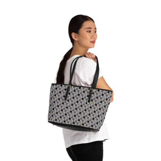 XYZodiacs 12 Zodiac Signs Checkered Print Vegan Tote Bag (Work/Play/Travel)