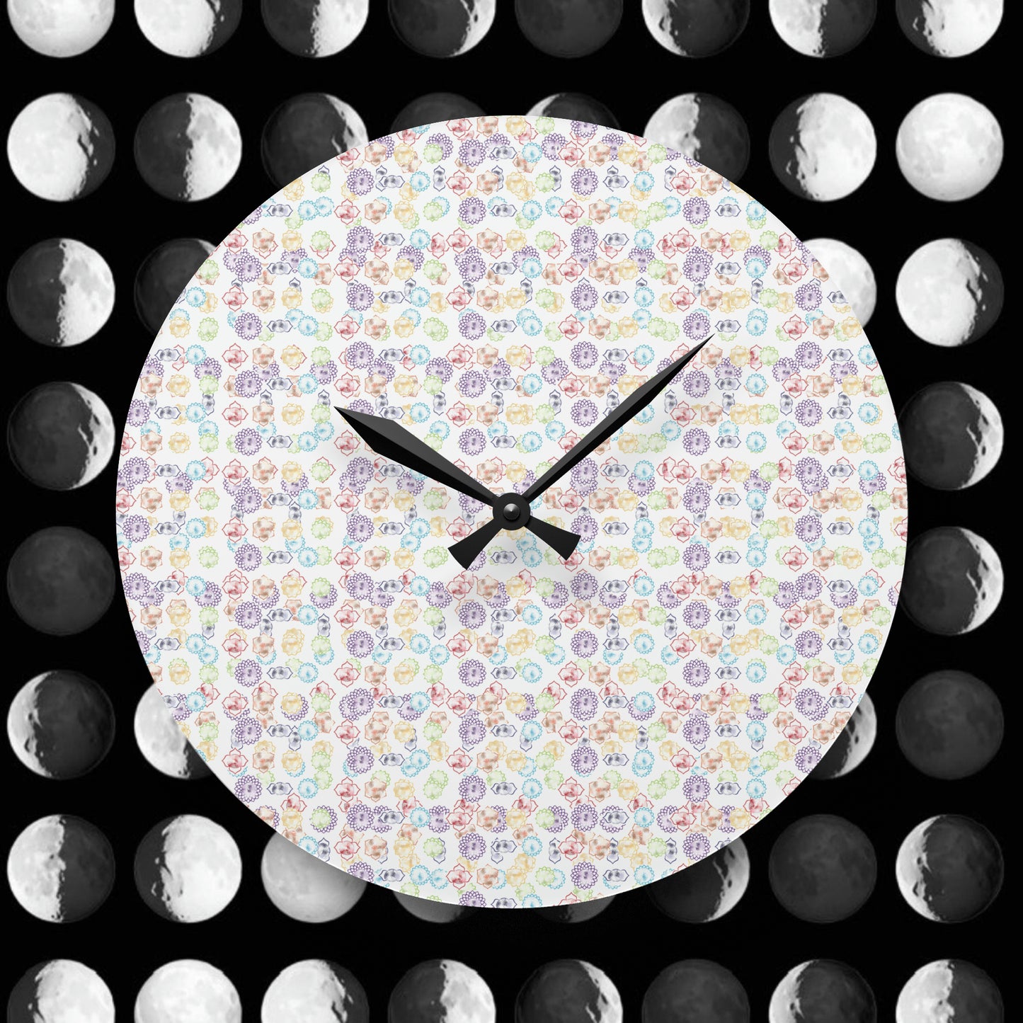 Wall Clock 7 Chakra Symbols