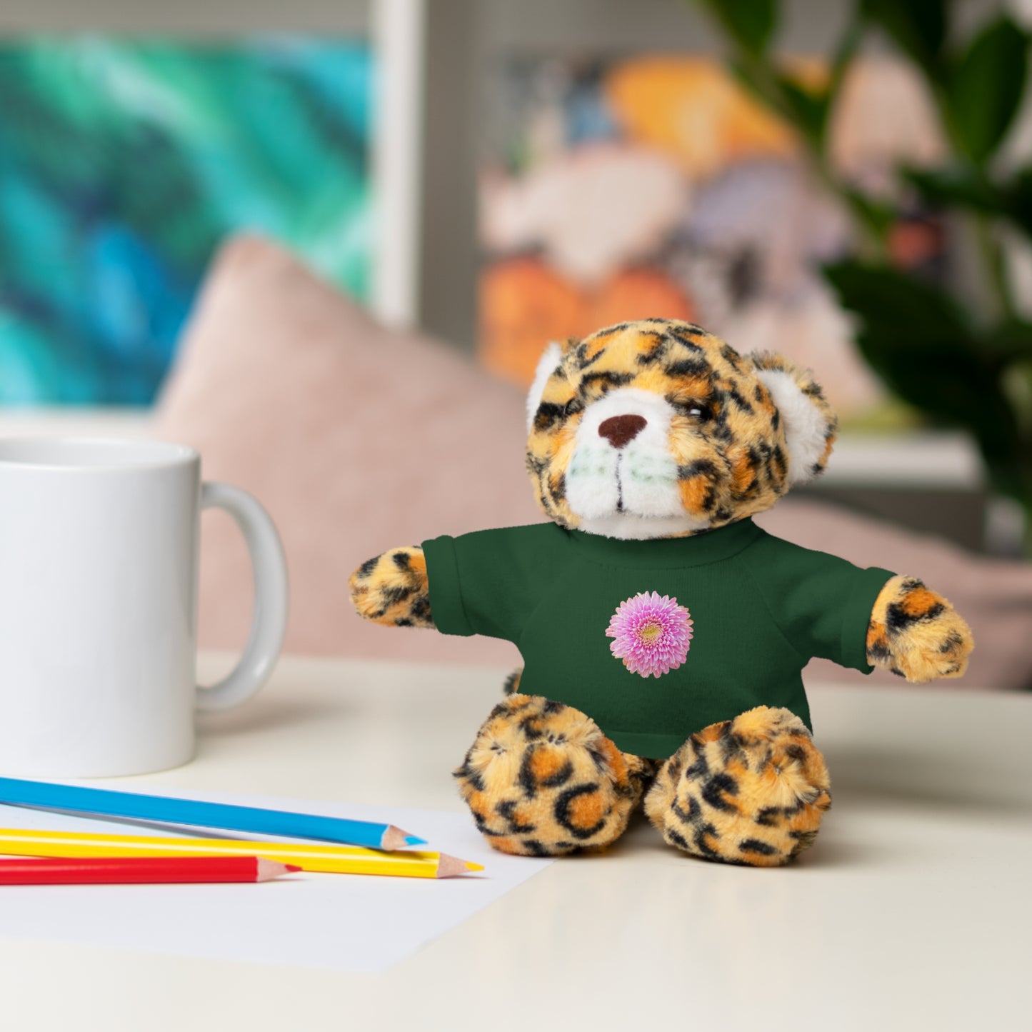 Calendar MONTH 11 November Flower “Chrysanthemum” Tee shirt detail on Animal of choice (5) to choose from - Perfect Gift for Babies and Toddlers