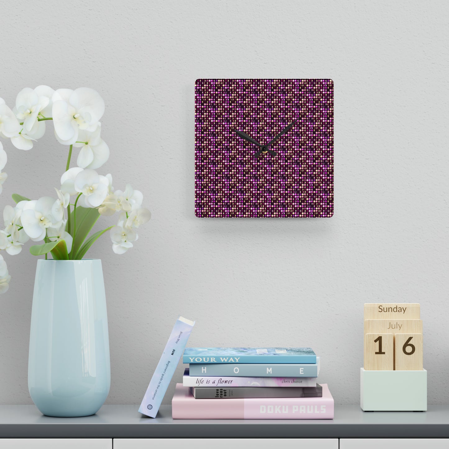 Wall Clock Pink Lunar