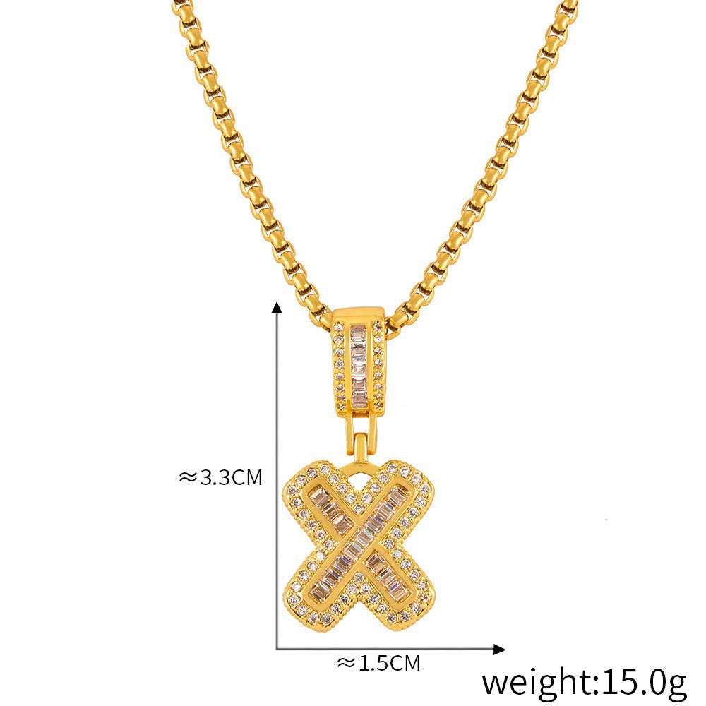 ZODIAC Aries Diamonds Are a girls best friend BirthStone 18K gold exquisite dazzling 26 letters inlaid with diamonds design versatile necklace