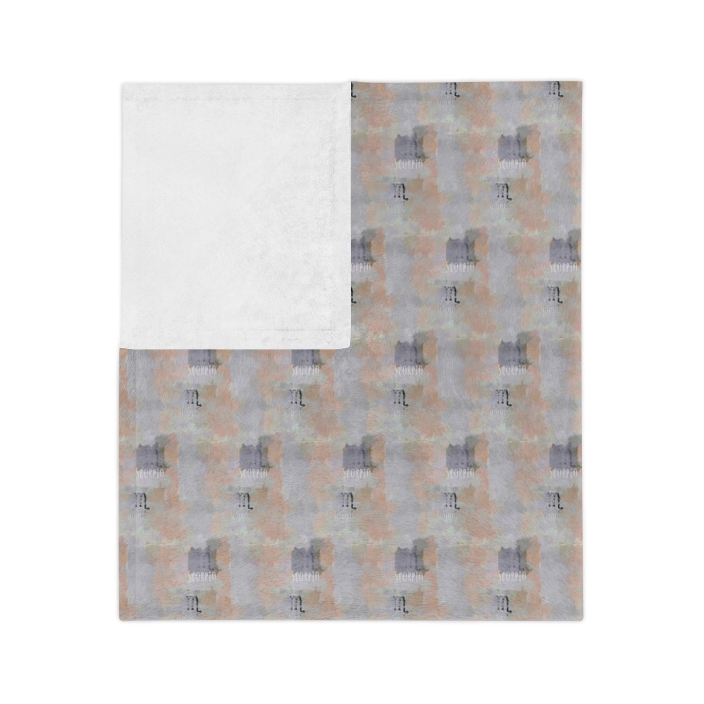 Scorpio Glyph Print Minky Velveteen Blanket
