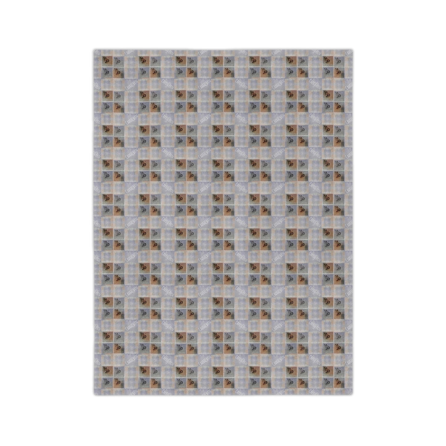 XYZodiacs 12 Zodiac Signs Checkered Print Minky Velveteen Blanket