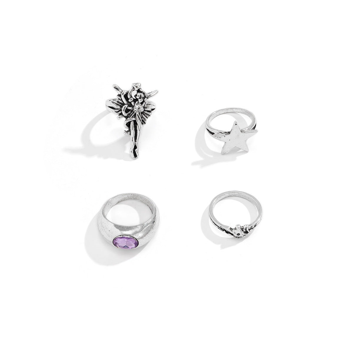 Men's Jewelry Angel/Pentacle Set Gemstone Geometric Men.s Fashion Ring