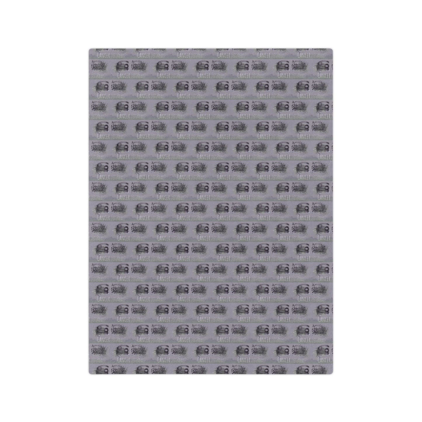 CANCER Glyph Print Minky Velveteen Blanket