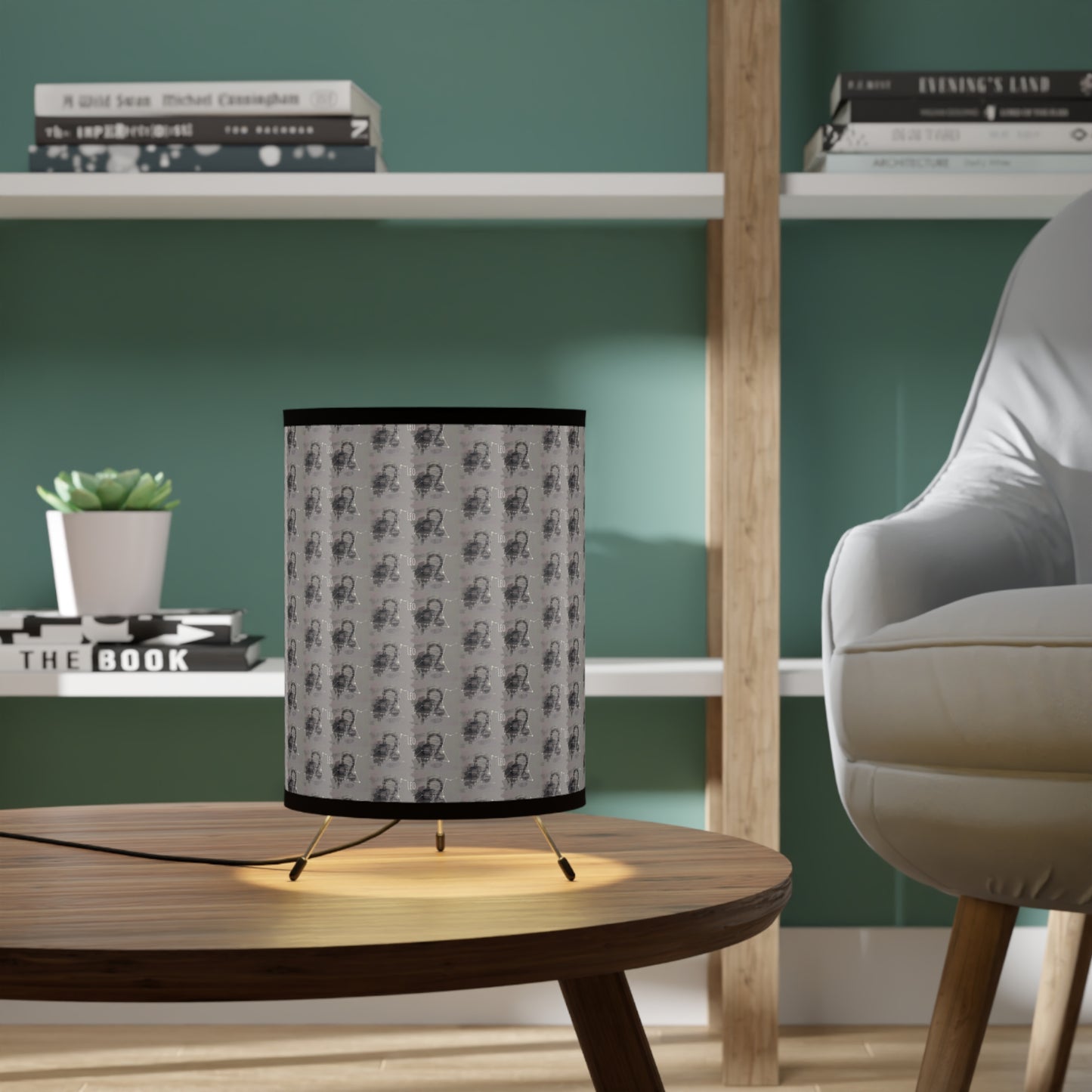 LEO Glyph Print Lamp TriPod with High-Res Printed Shade (Leo)