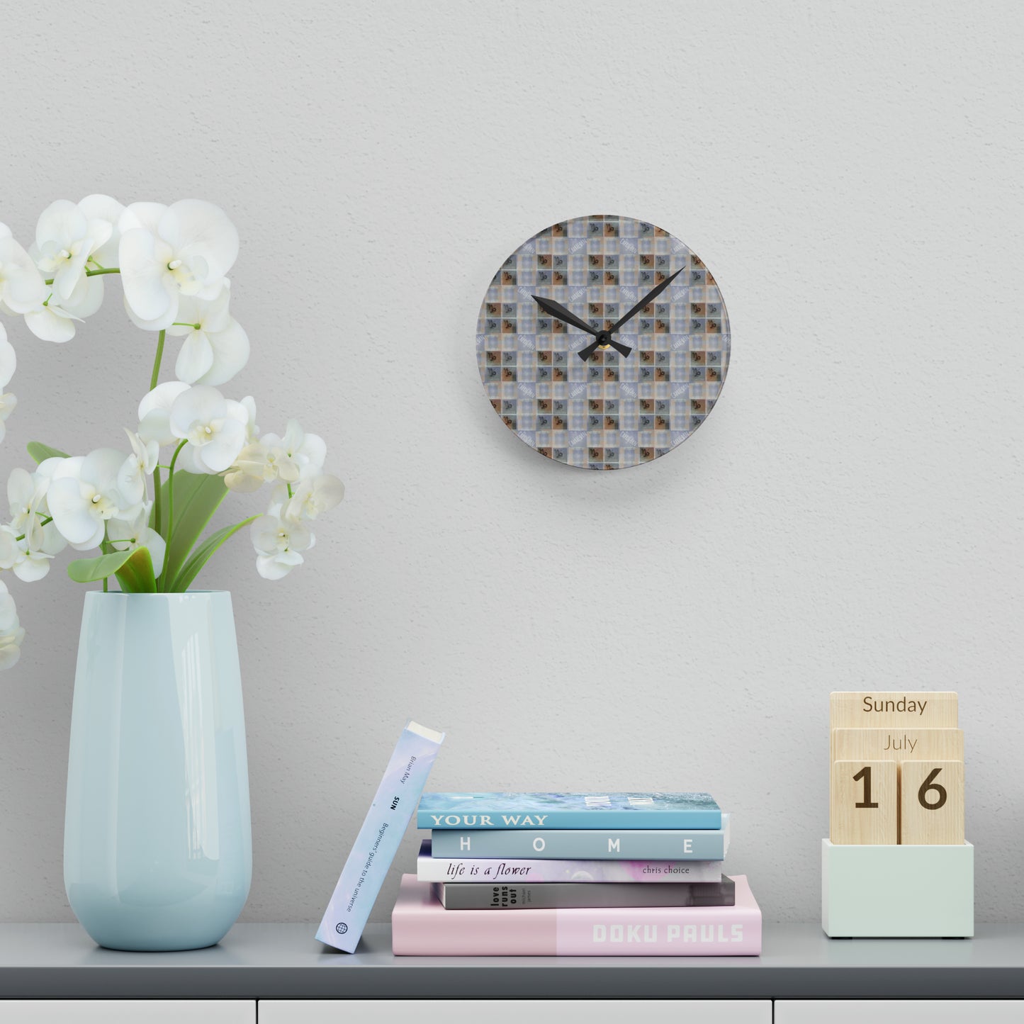 CAPRICORN Glyph Print Wall Clock (Capricorn)