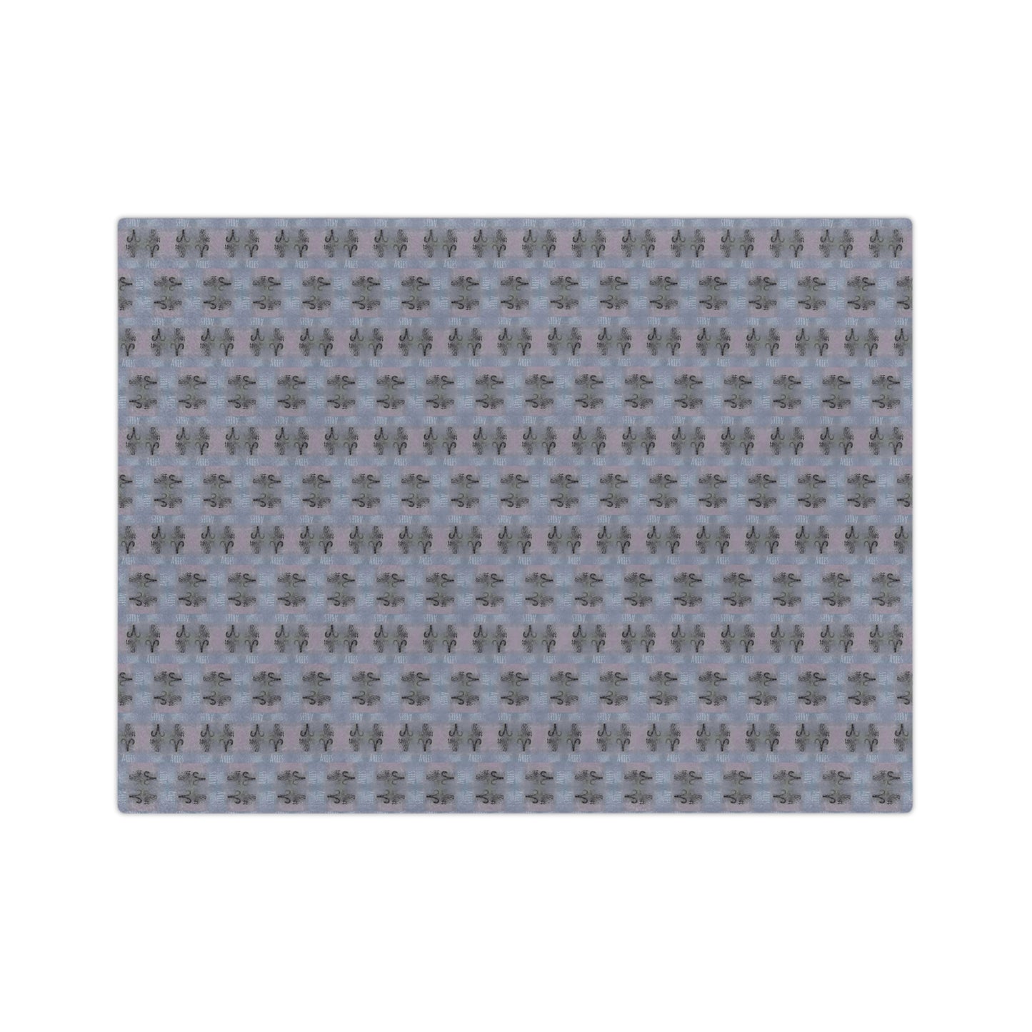 ARIES Glyph Print Minky Velveteen Blanket