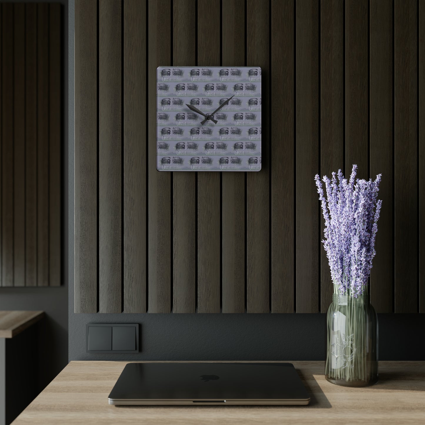 CANCER Glyph Print Wall Clock (Cancer)