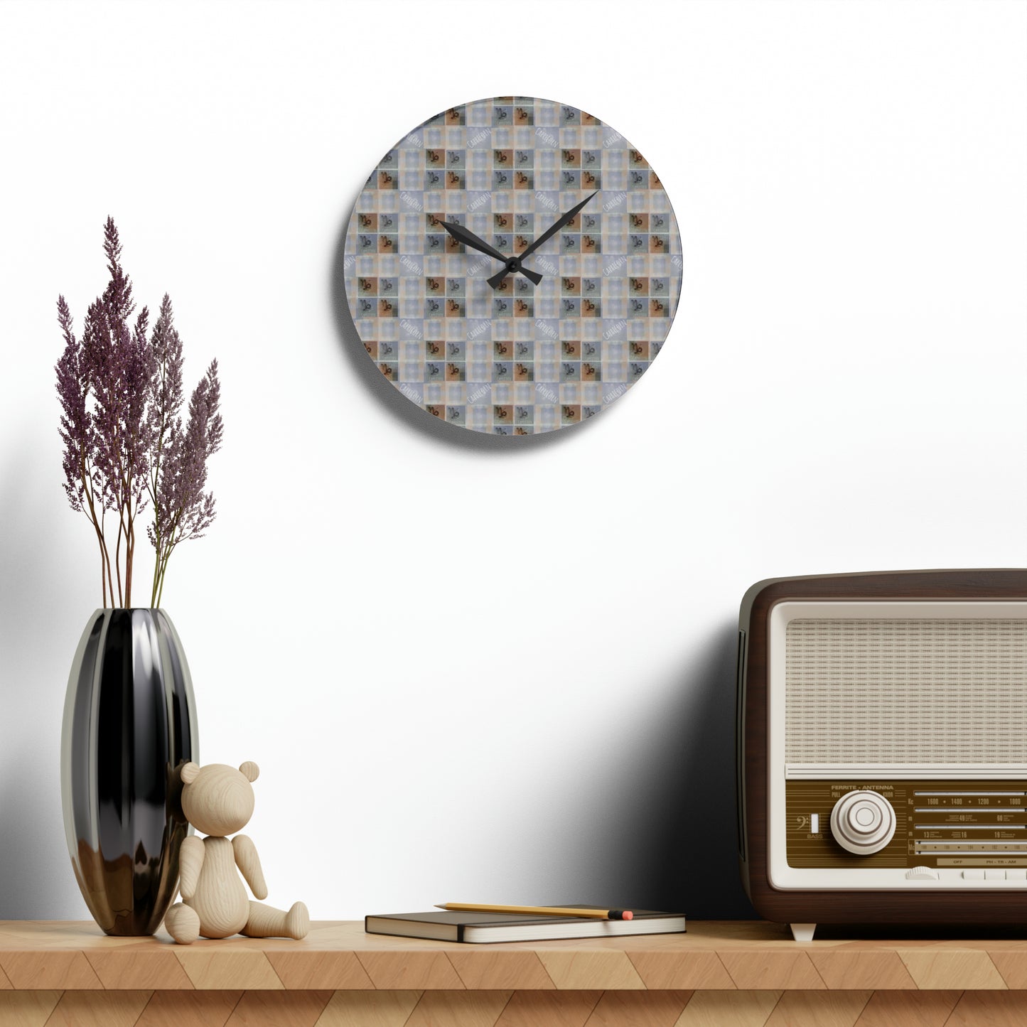 CAPRICORN Glyph Print Wall Clock (Capricorn)