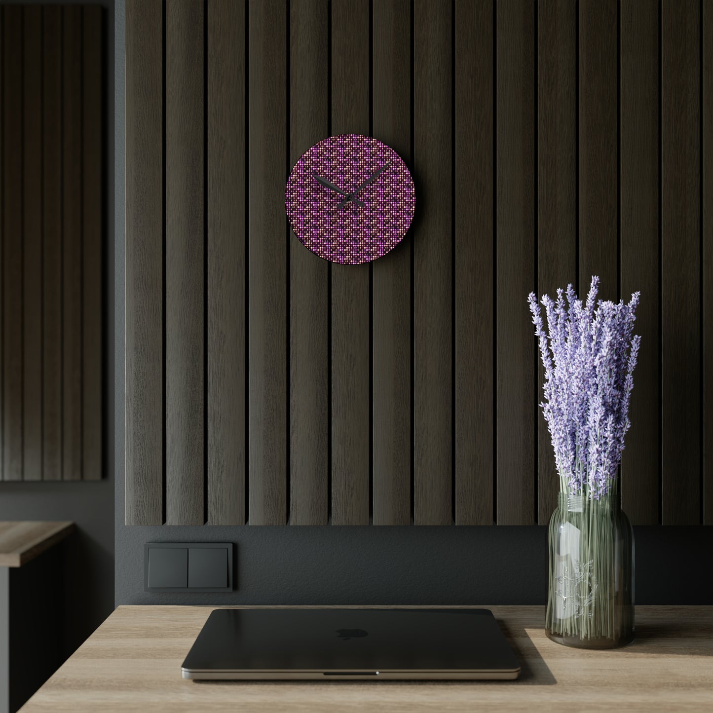 Wall Clock Pink Lunar